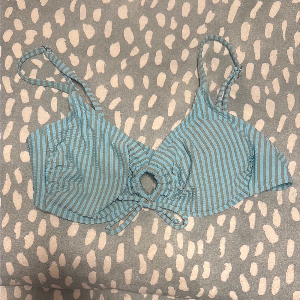 Target Blue Striped Bikini Top